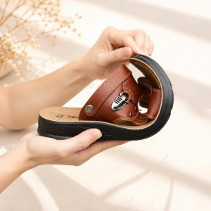 Sandal Nam Da Bò Đế Cao 3.5Cm - 4338 11 4338 4