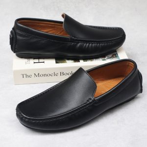 Giày Mọi Nam Da Bò Dáng Trơn, Giày Moca Đế Cao Su Khâu Chắc Chắn - HT.NeO.5685