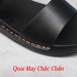 Sandal Nam Da Bò 2 Quai Ngang, Đế Cao Su May Chắc Chắn - HT.NeO.5374 14 IMG 7673