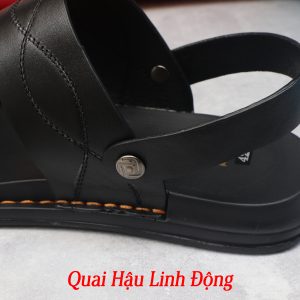 Sandal Nam Da Bò 2 Quai Ngang, Đế Cao Su May Chắc Chắn - HT.NeO.5374 16 IMG 7674