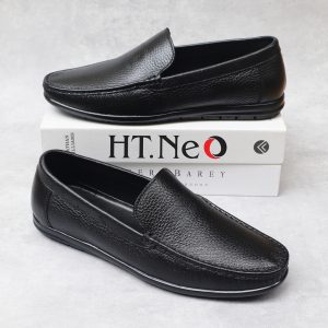 Giày Mocasin Da Bò Trơn Nhẵn, Đai Khoét Tim Phối Lỗ, Đế Cao Su Khâu Chắc Chắn - HT.NeO.5771