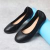 Giày Búp Bê Bệt Da Bò, Mũi Tròn Trơn - HT.NeO.3705