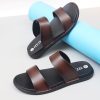 Dép Da Nam 2 Quai Ngang, Da Bò Đế Cao Su May Chắc Chắn - HT.NeO.0061